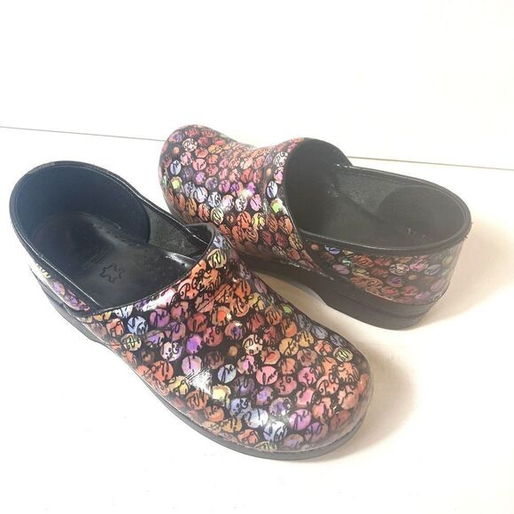 Dansko Women's EU 41 US 10.5 Multicolor Leather Slip On Clogs Work Comfort Shoes - Picture 2 of 10